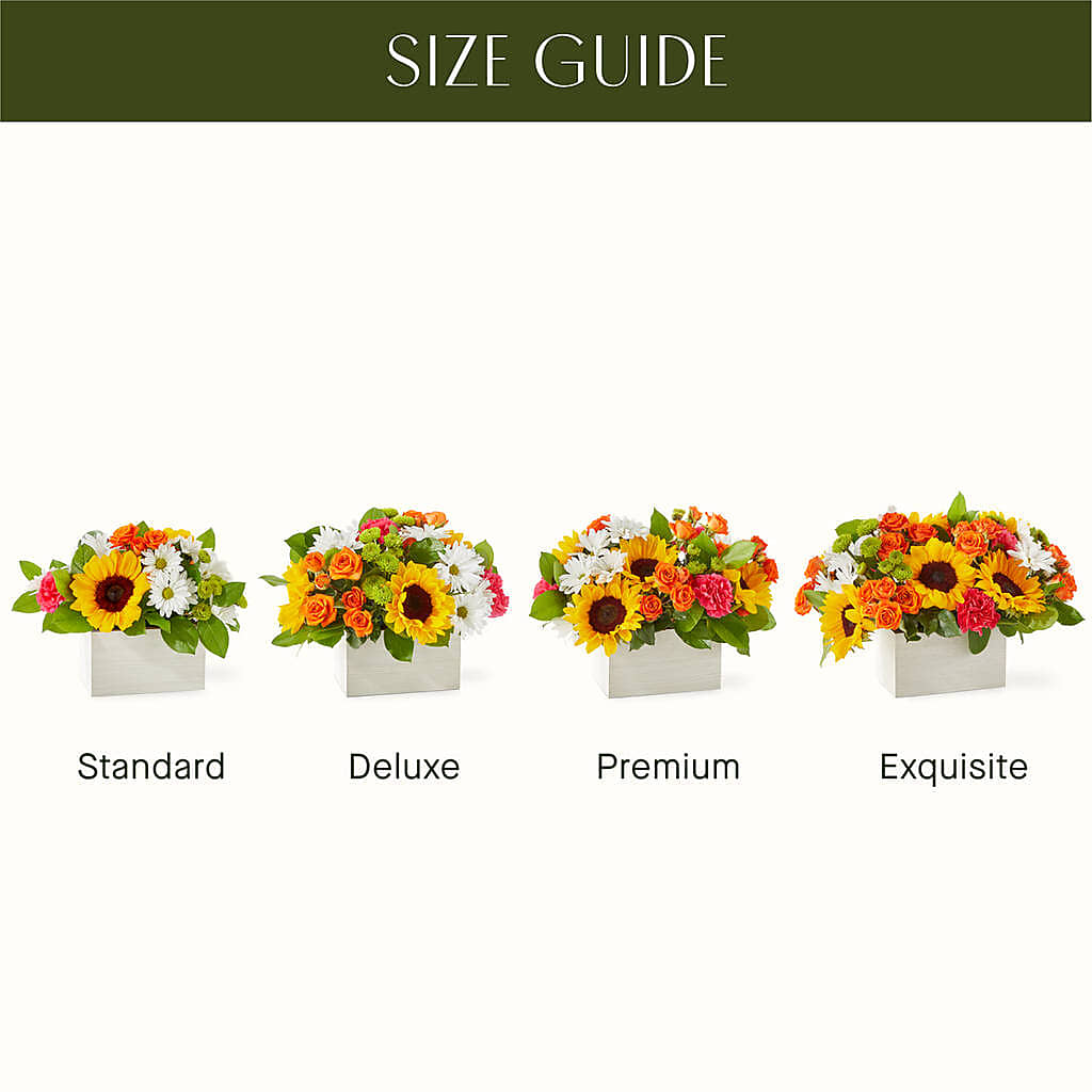 Sun-drenched Blooms Box Bouquet – MARIE'S FLOWER & GIFT SHOPPE INC, Moultrie GA