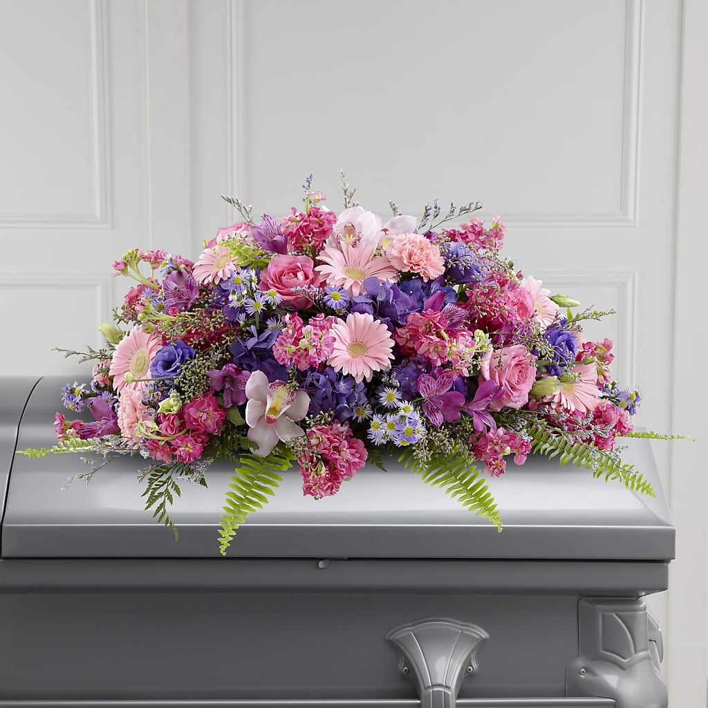 Glorious Garden Casket Spray – MARIE'S FLOWER & GIFT SHOPPE INC, Moultrie GA
