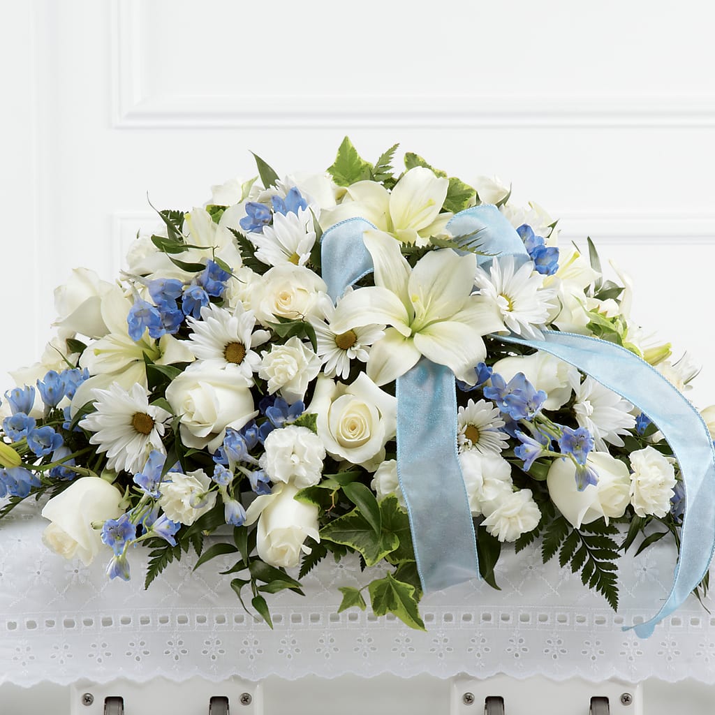 Tender Treasure Casket Spray – MARIE'S FLOWER & GIFT SHOPPE INC, Moultrie GA
