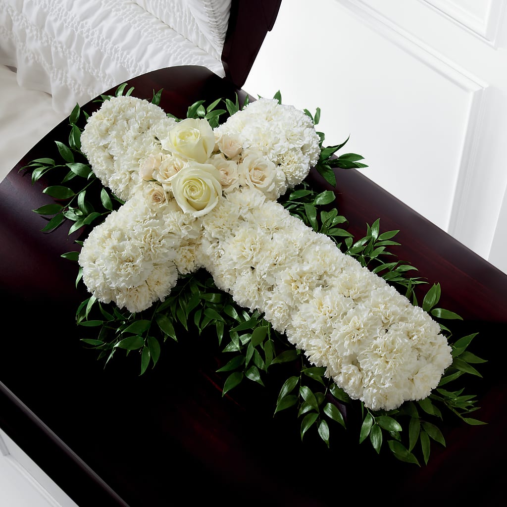 Peaceful Memories Casket Spray (Standard) – MARIE'S FLOWER & GIFT SHOPPE INC, Moultrie GA