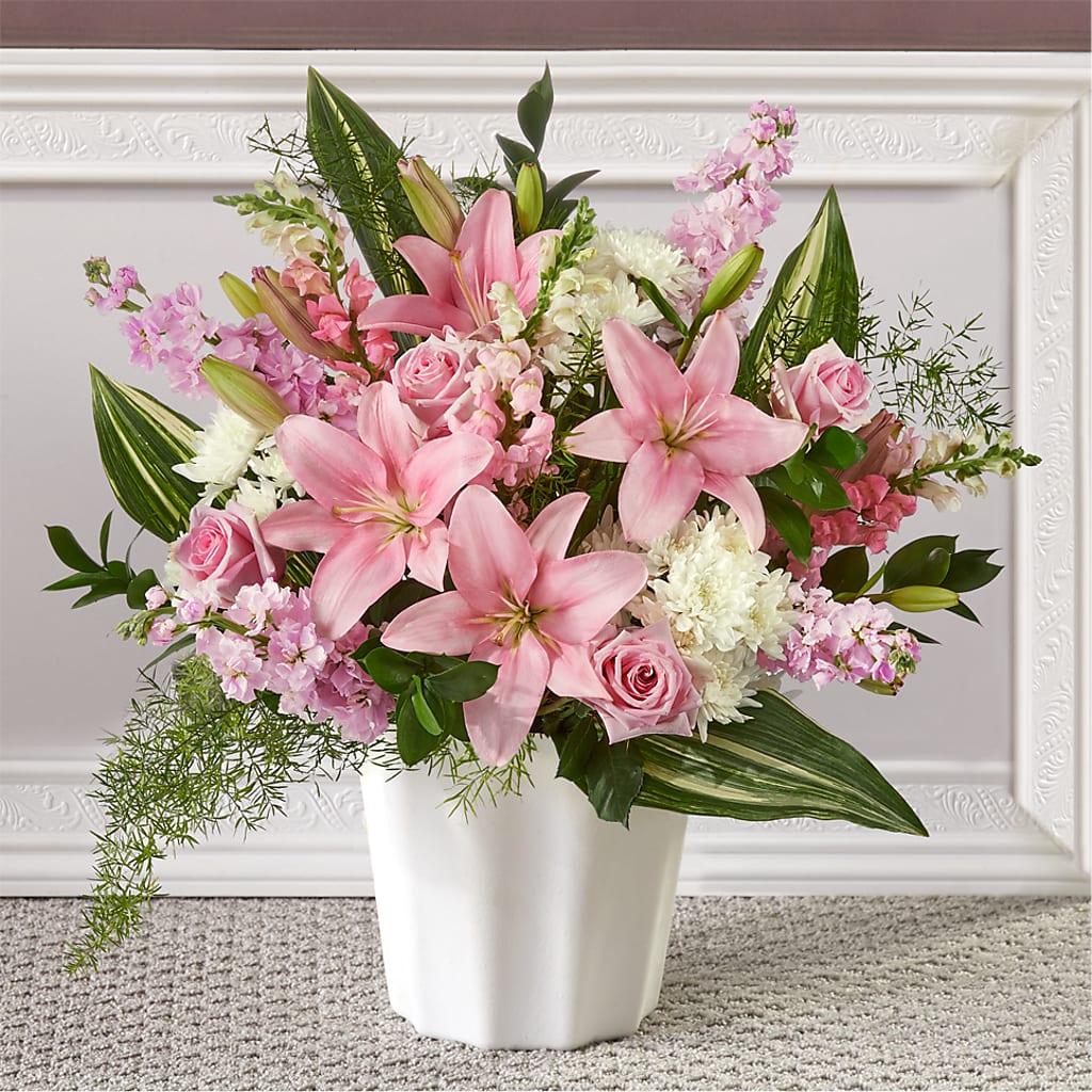 Simply Serene Floor Basket – MARIE'S FLOWER & GIFT SHOPPE INC, Moultrie GA