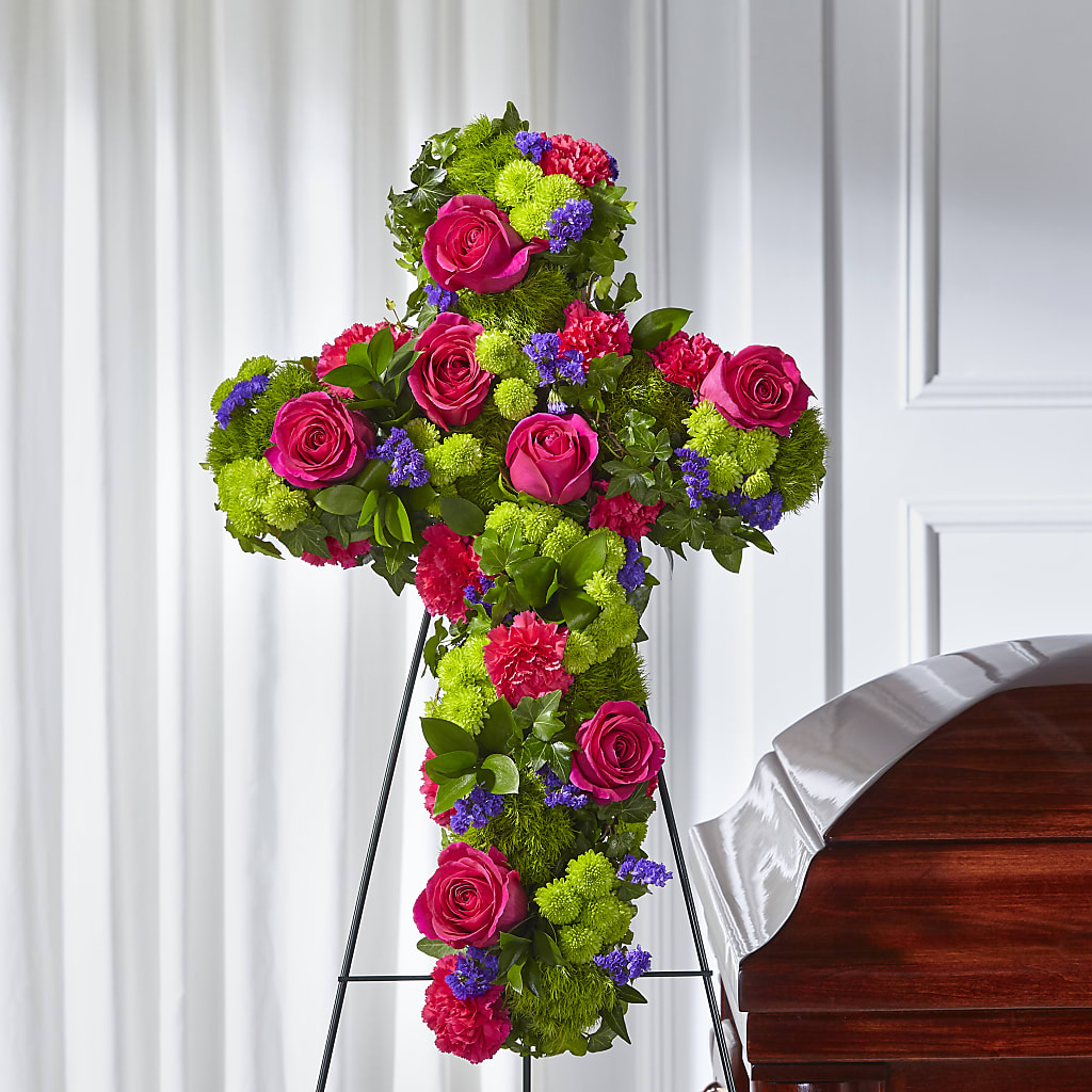 Tribute Rose Floral Cross – MARIE'S FLOWER & GIFT SHOPPE INC, Moultrie GA