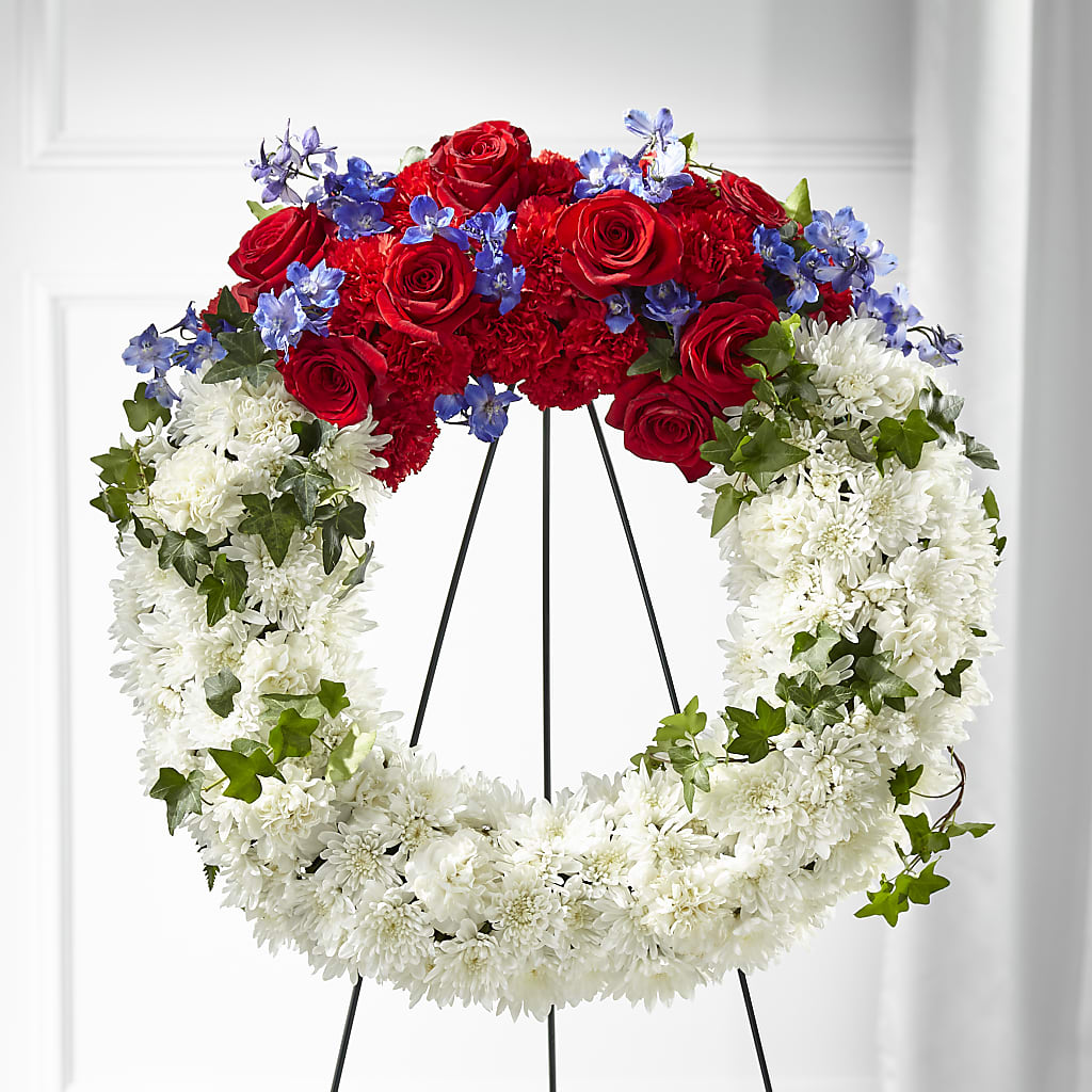 Patriotic Passion Wreath – MARIE'S FLOWER & GIFT SHOPPE INC, Moultrie GA