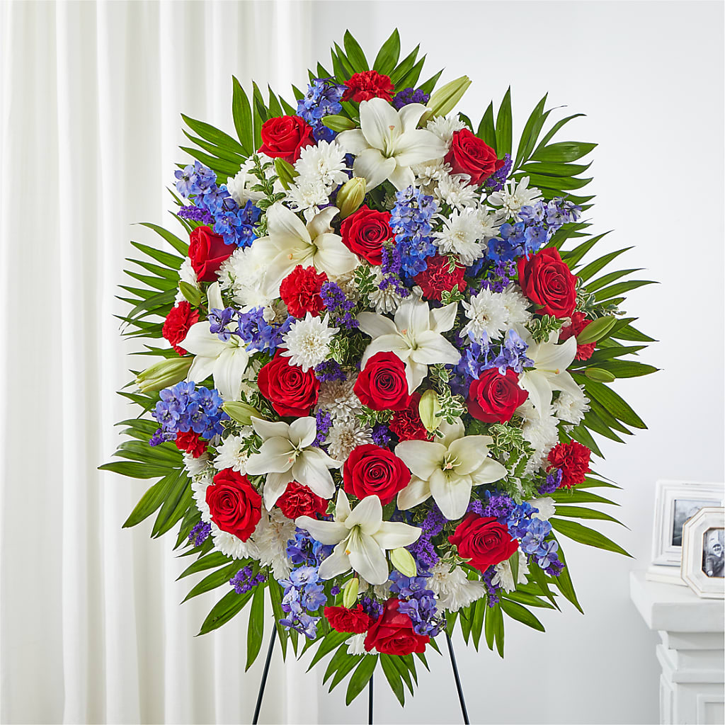 Cherished Service Standing Spray – MARIE'S FLOWER & GIFT SHOPPE INC, Moultrie GA