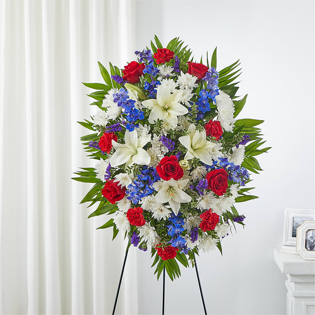 Cherished Service Standing Spray – MARIE'S FLOWER & GIFT SHOPPE INC, Moultrie GA