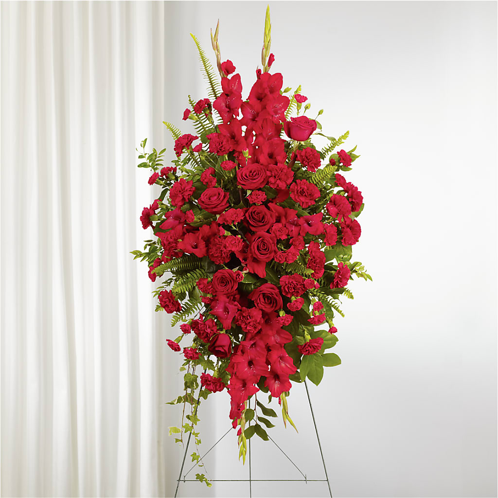 From the Heart Standing Spray – MARIE'S FLOWER & GIFT SHOPPE INC, Moultrie GA