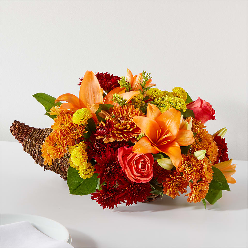 Bouquet of Blessings Cornucopia – MARIE'S FLOWER & GIFT SHOPPE INC, Moultrie GA