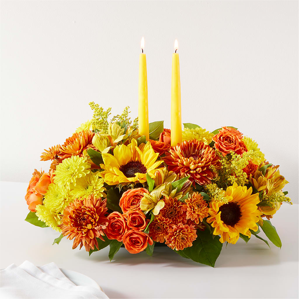 Autumn Harmony Centerpiece – MARIE'S FLOWER & GIFT SHOPPE INC, Moultrie GA