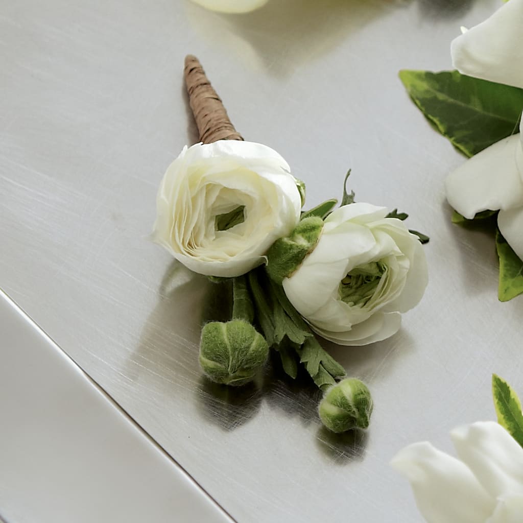 White Ranunculus Boutonniere – MARIE'S FLOWER & GIFT SHOPPE INC, Moultrie GA