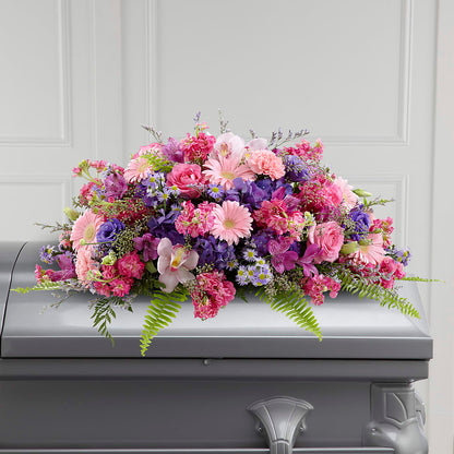 Glorious Garden Casket Spray – MARIE'S FLOWER & GIFT SHOPPE INC, Moultrie GA