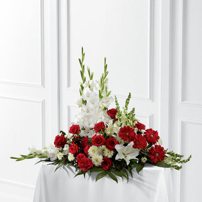Crimson & White Arrangement – MARIE'S FLOWER & GIFT SHOPPE INC, Moultrie GA
