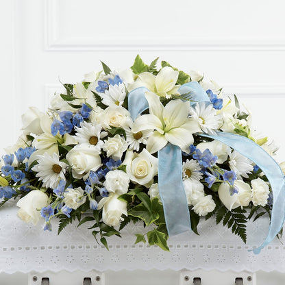 Tender Treasure Casket Spray – MARIE'S FLOWER & GIFT SHOPPE INC, Moultrie GA