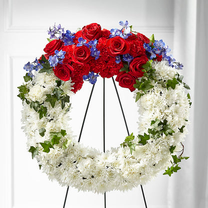 Patriotic Passion Wreath – MARIE'S FLOWER & GIFT SHOPPE INC, Moultrie GA