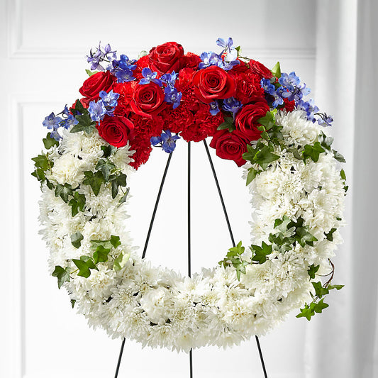 Patriotic Passion Wreath – MARIE'S FLOWER & GIFT SHOPPE INC, Moultrie GA