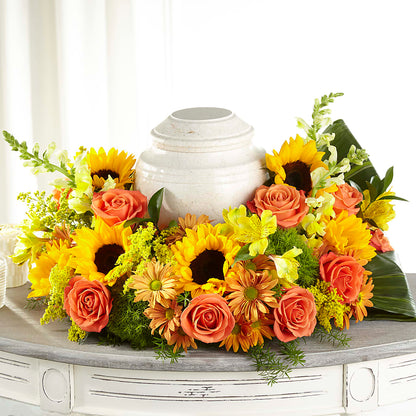 Faithful Sunflower Cremation Adornment – MARIE'S FLOWER & GIFT SHOPPE INC, Moultrie GA