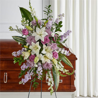 Grateful Hearts Standing Spray – MARIE'S FLOWER & GIFT SHOPPE INC, Moultrie GA