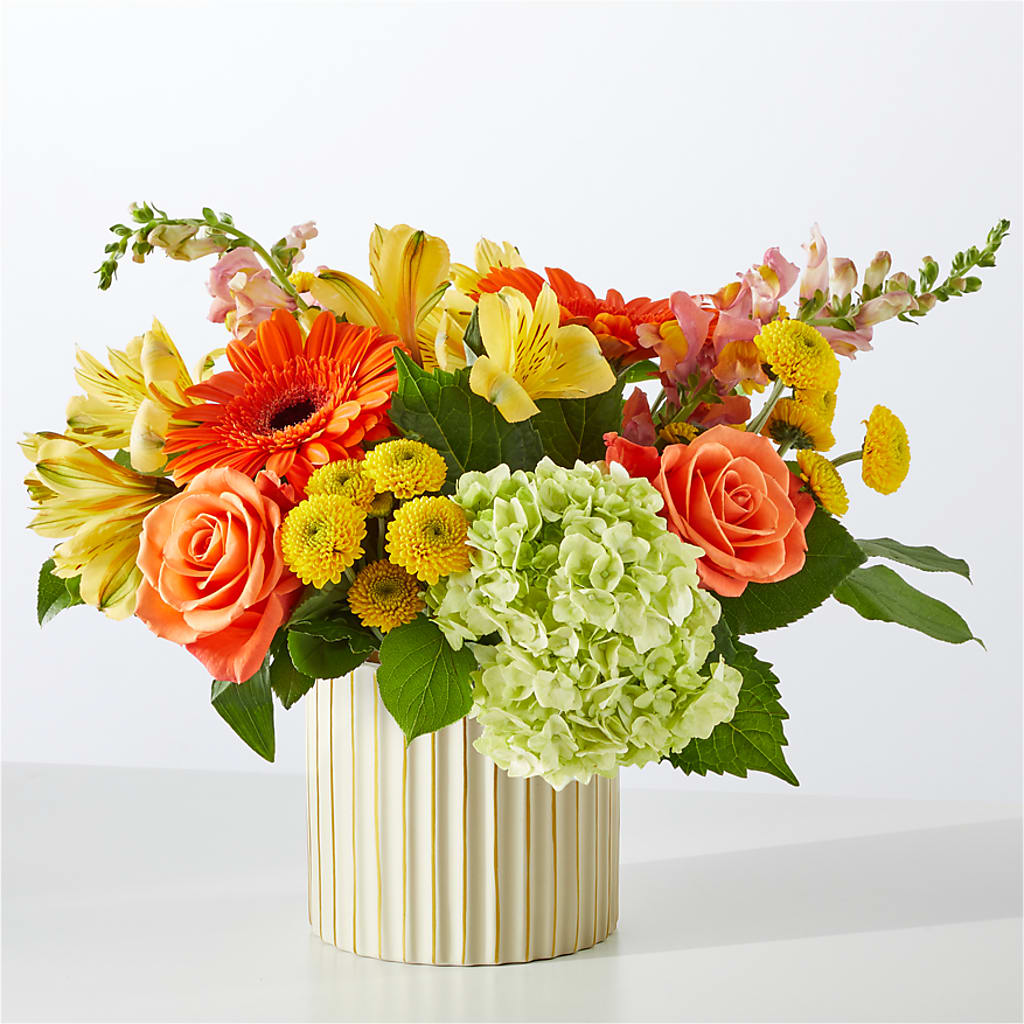 Autumn Sunshine Bouquet with Ivory Vase – MARIE'S FLOWER & GIFT SHOPPE INC, Moultrie GA