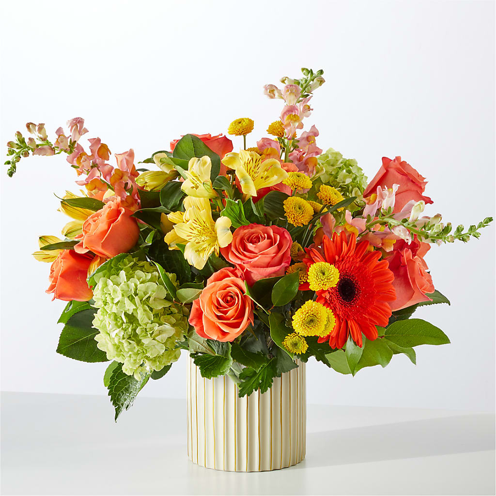Autumn Sunshine Bouquet with Ivory Vase – MARIE'S FLOWER & GIFT SHOPPE INC, Moultrie GA