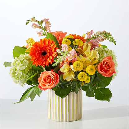 Autumn Sunshine Bouquet with Ivory Vase – MARIE'S FLOWER & GIFT SHOPPE INC, Moultrie GA