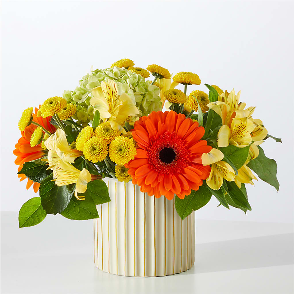 Autumn Sunshine Bouquet with Ivory Vase – MARIE'S FLOWER & GIFT SHOPPE INC, Moultrie GA
