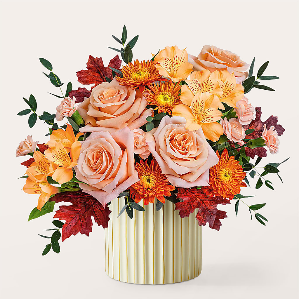 Spiced Latte Bouquet with Ivory Vase – MARIE'S FLOWER & GIFT SHOPPE INC, Moultrie GA
