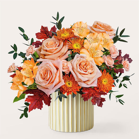 Spiced Latte Bouquet with Ivory Vase – MARIE'S FLOWER & GIFT SHOPPE INC, Moultrie GA