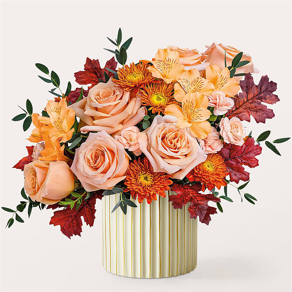 Spiced Latte Bouquet with Ivory Vase – MARIE'S FLOWER & GIFT SHOPPE INC, Moultrie GA