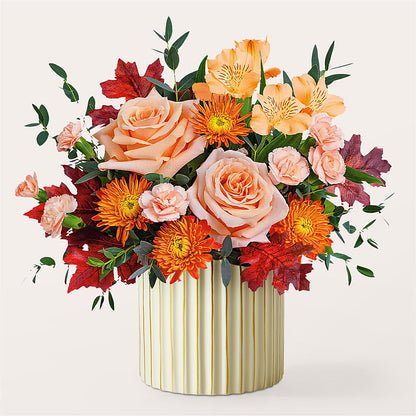 Spiced Latte Bouquet with Ivory Vase – MARIE'S FLOWER & GIFT SHOPPE INC, Moultrie GA