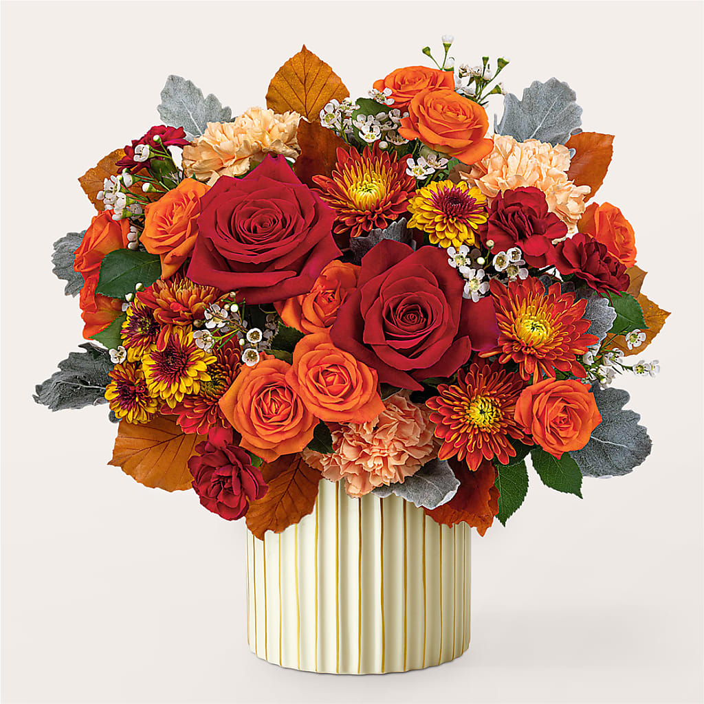 Merlot Bouquet with Ivory Vase – MARIE'S FLOWER & GIFT SHOPPE INC, Moultrie GA