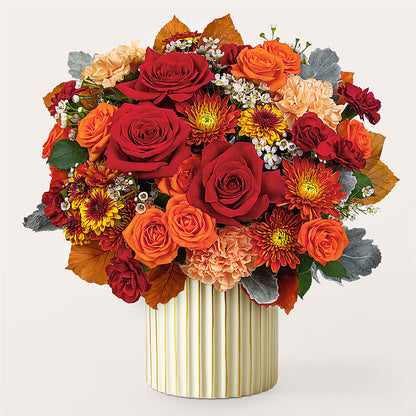 Merlot Bouquet with Ivory Vase – MARIE'S FLOWER & GIFT SHOPPE INC, Moultrie GA