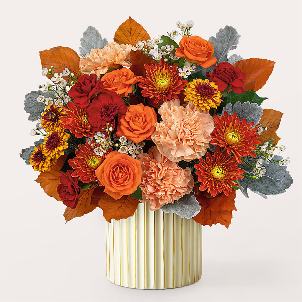 Merlot Bouquet with Ivory Vase – MARIE'S FLOWER & GIFT SHOPPE INC, Moultrie GA