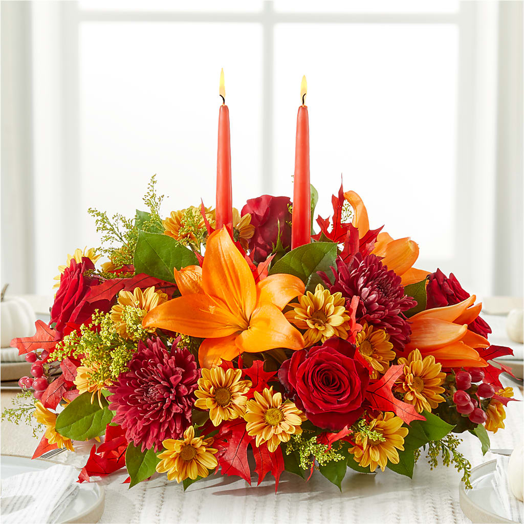 Autumn's Embrace Centerpiece – MARIE'S FLOWER & GIFT SHOPPE INC, Moultrie GA
