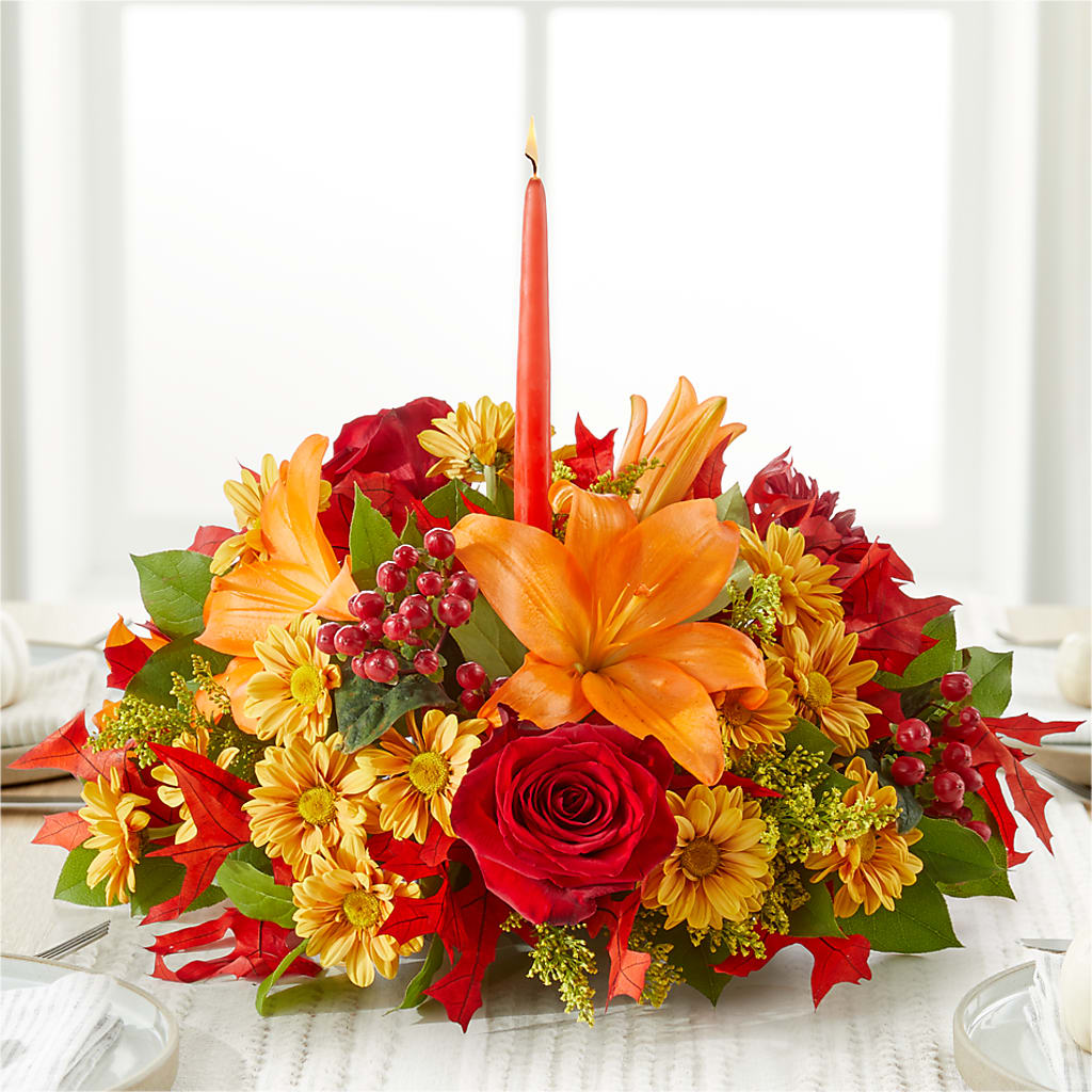 Autumn's Embrace Centerpiece – MARIE'S FLOWER & GIFT SHOPPE INC, Moultrie GA