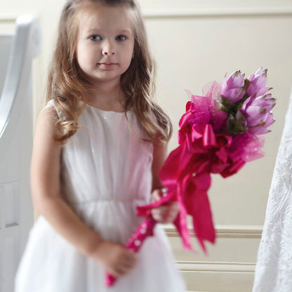 Sparkle Pink Flower Girl Bouquet – MARIE'S FLOWER & GIFT SHOPPE INC, Moultrie GA