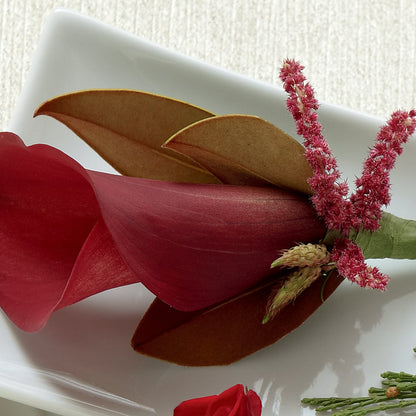Red Calla Boutonniere – MARIE'S FLOWER & GIFT SHOPPE INC, Moultrie GA