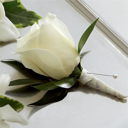 White Rose Boutonniere – MARIE'S FLOWER & GIFT SHOPPE INC, Moultrie GA